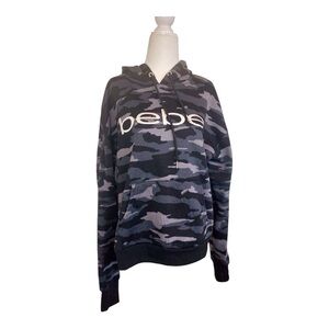 Bebe Sport grey camo hooded sweatshirt